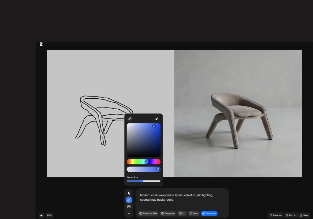Krea AI creative suite interface